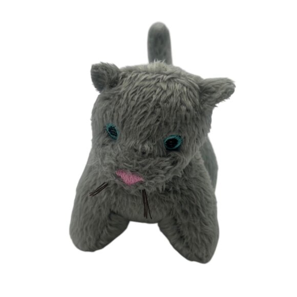 Battat Gray Plush Kitty Cat Toy Embroidered Details Whiskers Handheld 3" - Picture 1 of 7